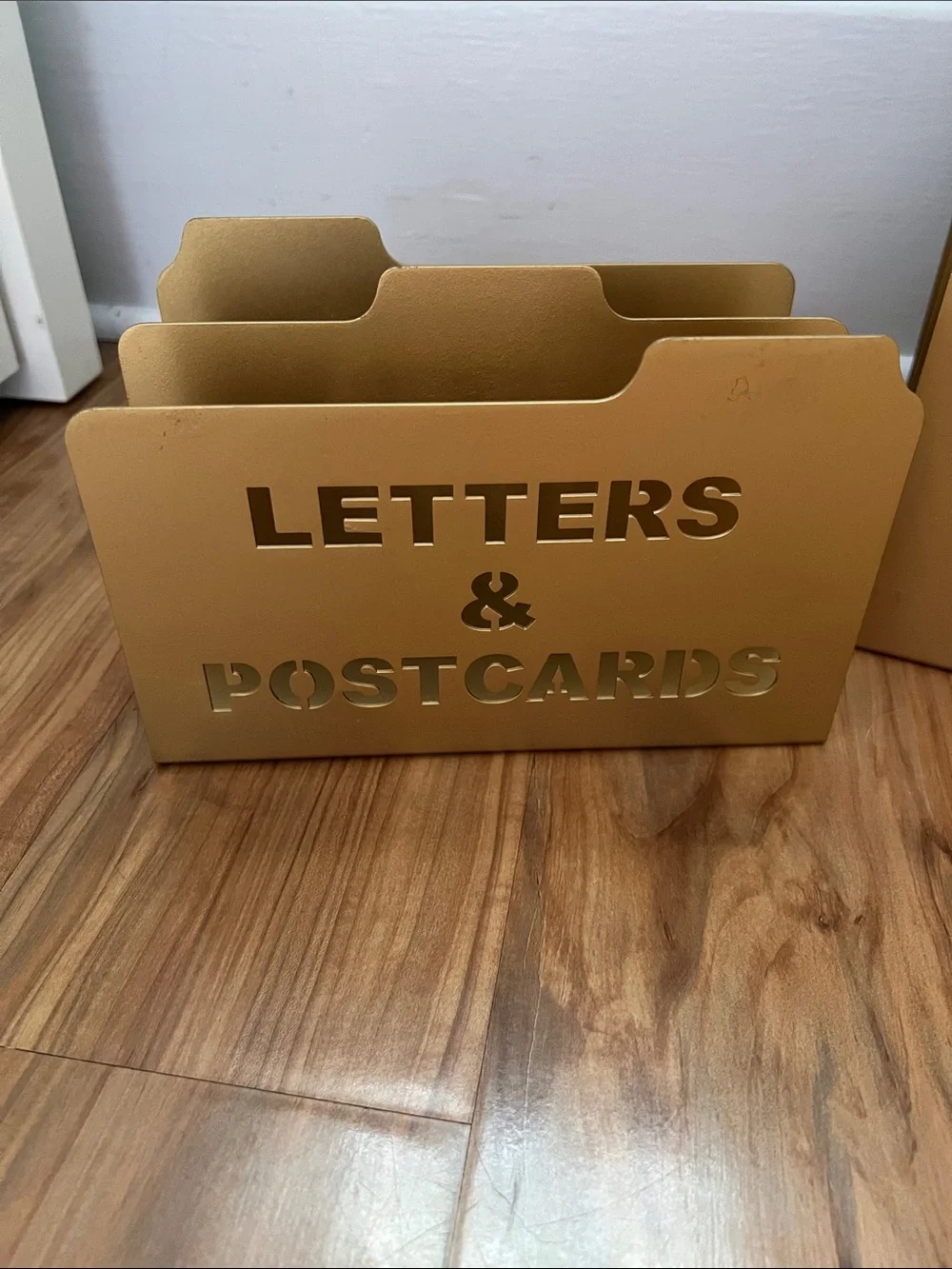 Cost Plus World Market Gold Metal File & Letters Desktop Organizers - Set of 2